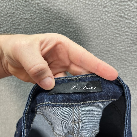 KanCan Jeans Womens 11/29 Blue Mid Rise Skinny Ankle Raw Hem Stretch Preppy - Picture 8 of 9